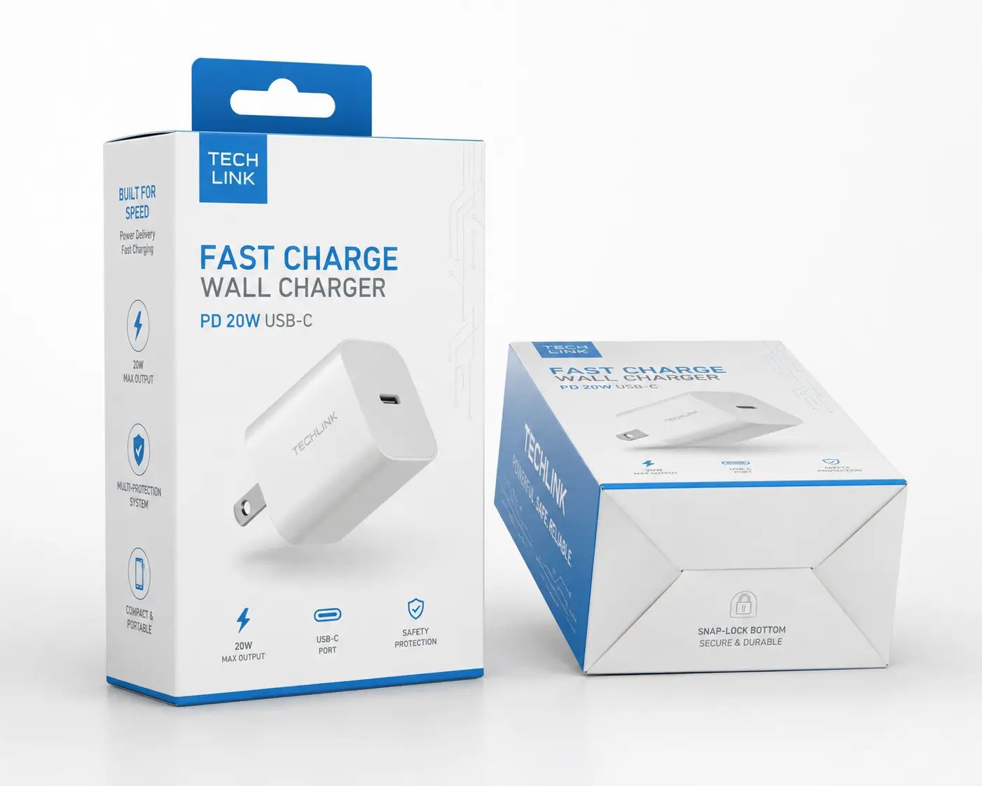Snap-Lock Bottom Carton for electronics packaging