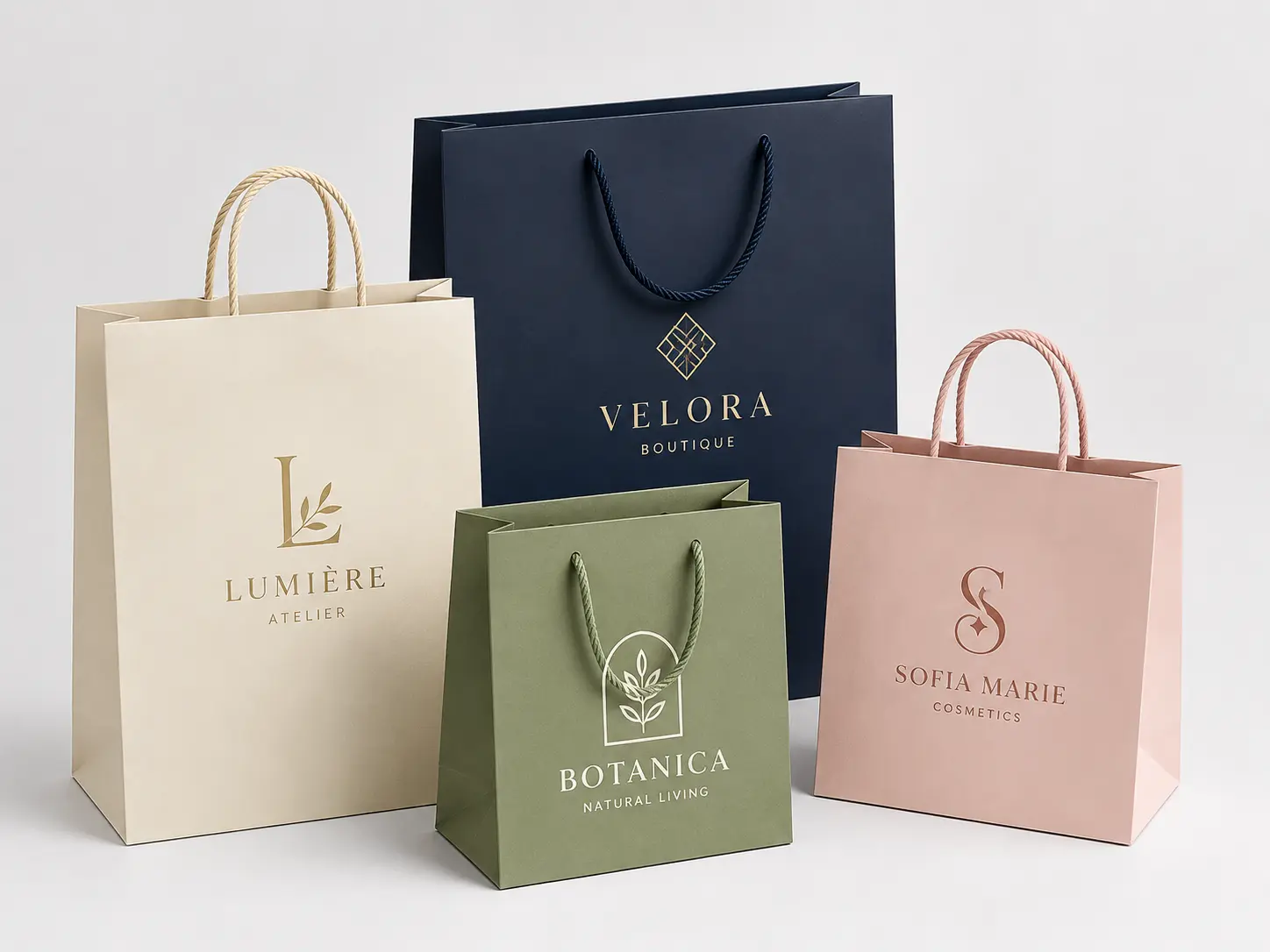 Custom printed paper shopping bag