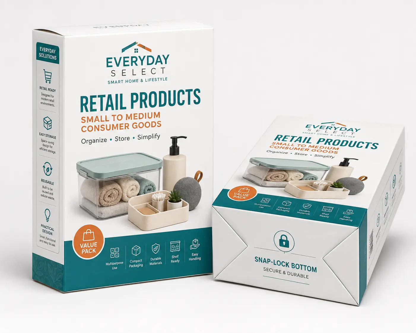 Snap-Lock Bottom Carton for small and medium retail products