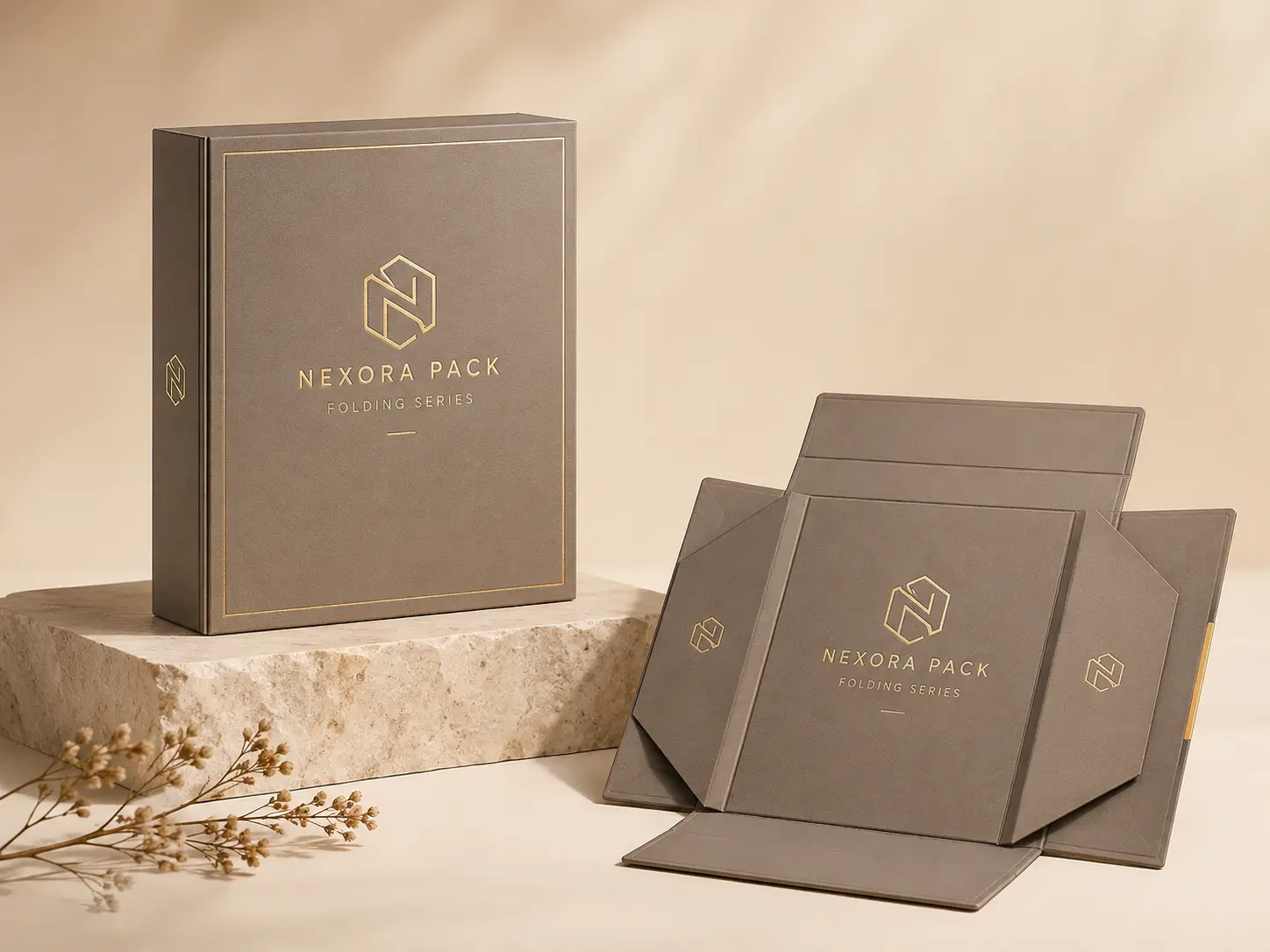 Custom collapsible rigid packaging box