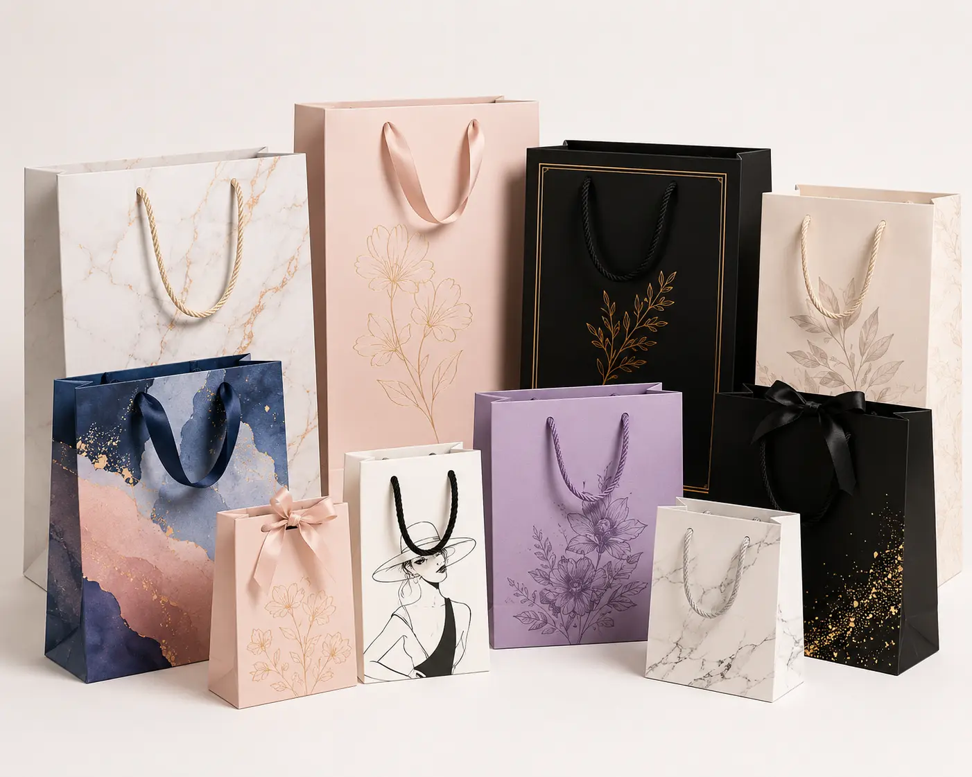 Custom printed paper shopping bags
