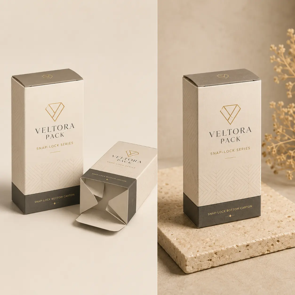 Custom Snap-Lock Bottom Carton packaging